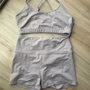 Reformation Women's Biker Short & Bra Matching Set